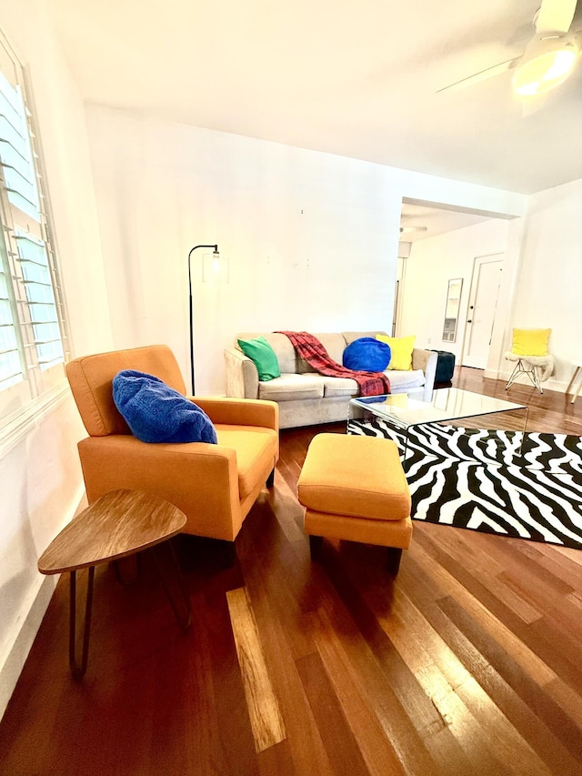 804 S St Unit 1, Key West, FL 33040 - living area featuring wood finished floors and a ceiling fan