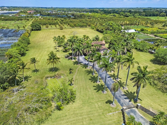 drone / aerial view with a rural view