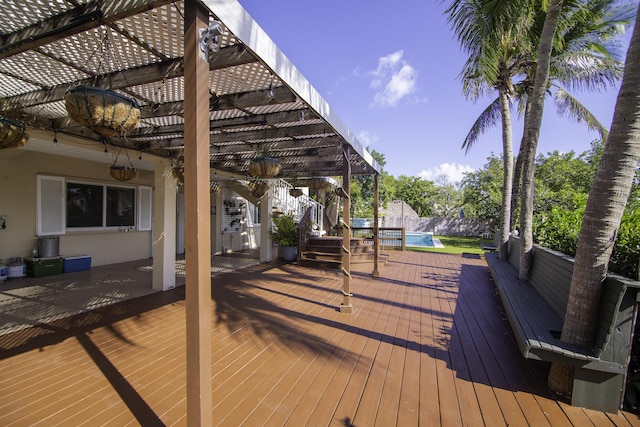 deck with a pergola