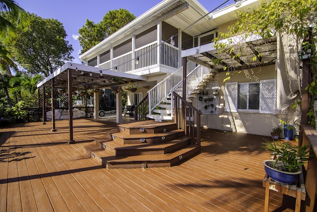 deck with a pergola