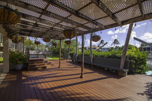 wooden deck with a pergola