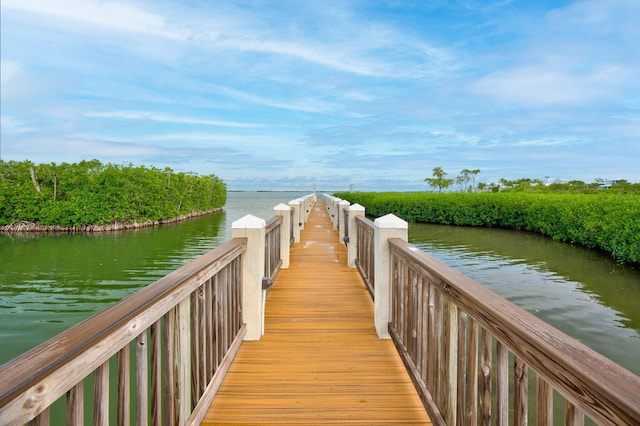 view of property's community with a water view