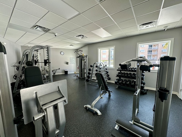 3930 S Roosevelt Blvd Unit N302, Key West, FL 33040 - exercise room with a paneled ceiling and baseboards
