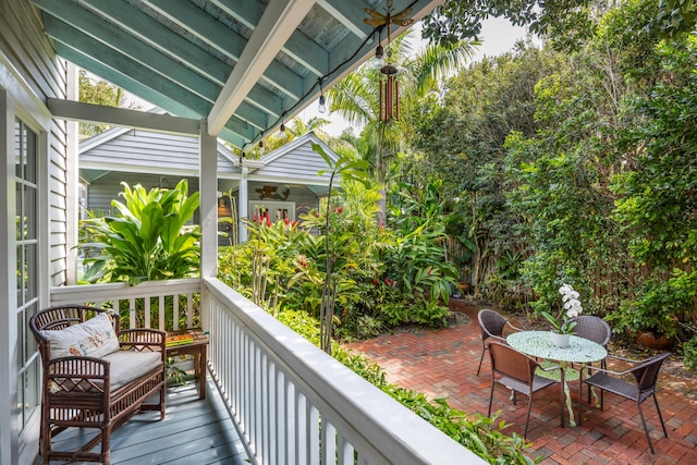 balcony featuring a patio area