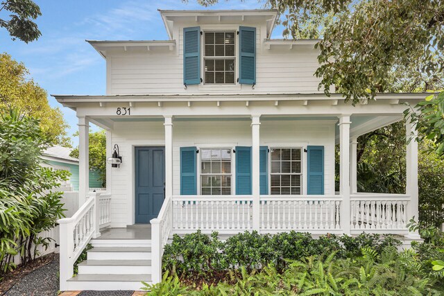 view of front of property with a porch