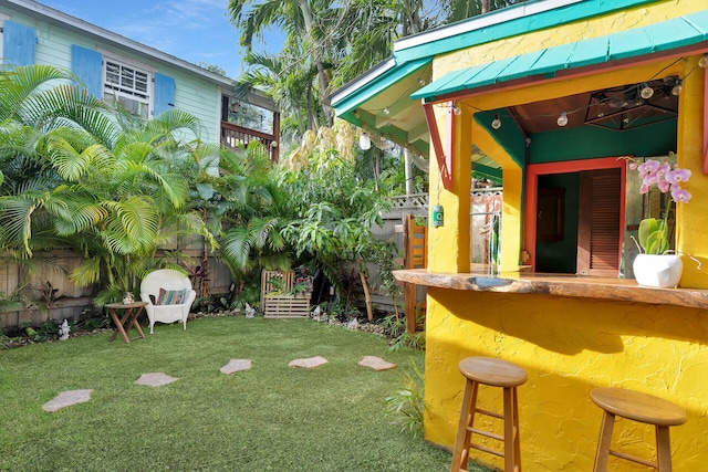 view of yard featuring fence