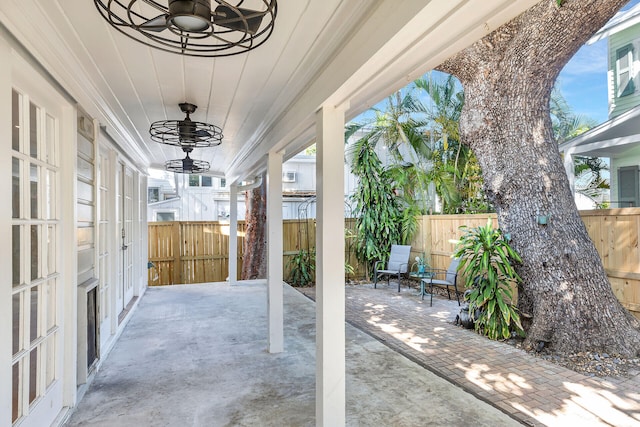 view of patio / terrace with ceiling fan