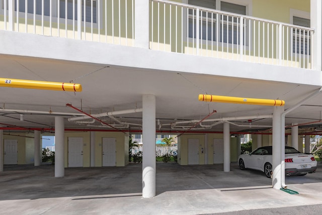exterior space featuring a parking deck