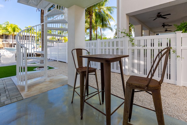 view of patio / terrace with ceiling fan