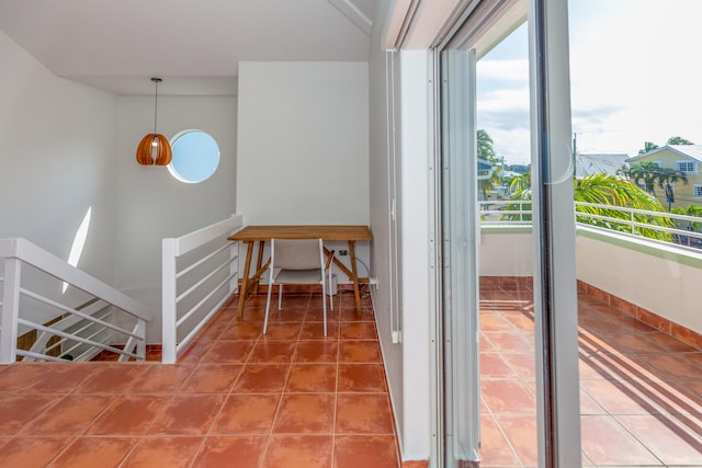 interior space with tile patterned floors