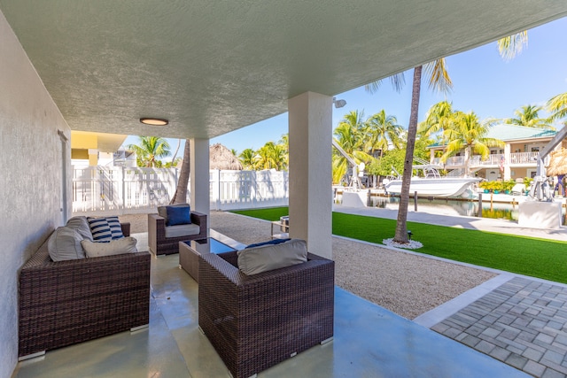 view of patio featuring an outdoor living space