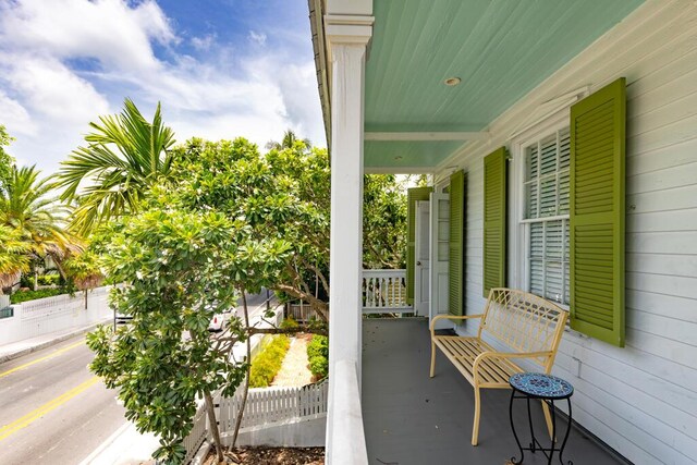 view of patio featuring a porch