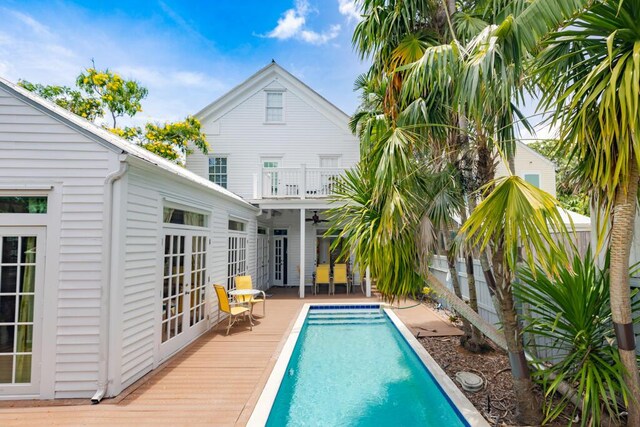 view of pool with a deck