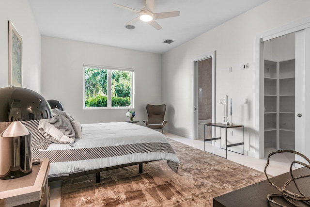 bedroom with ceiling fan