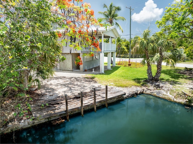 3806 Dyer Rd, Big Pine, FL 33043 - dock area with a yard