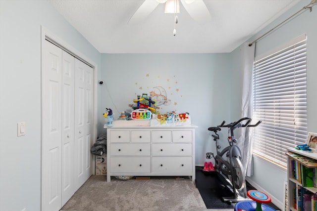 3397 Northside Dr Unit 4, Key West, FL 33040 - exercise room featuring carpet floors and ceiling fan