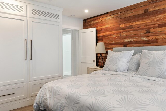 806 Southard St, Key West, FL 33040 - bedroom featuring wood walls and recessed lighting