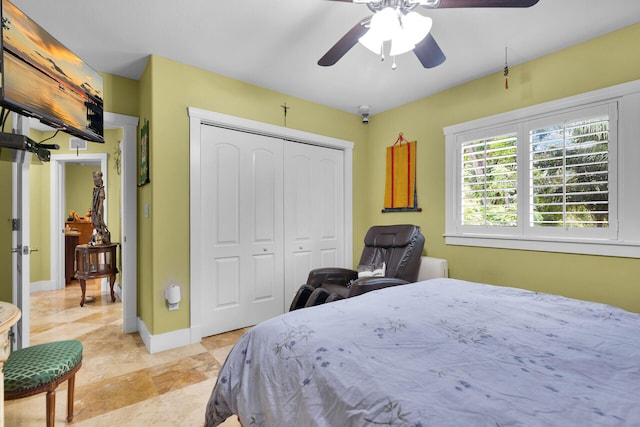 1 Sunset Rd, Key Largo, FL 33037 - bedroom featuring a closet and ceiling fan