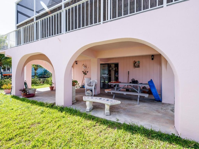 view of patio / terrace featuring a balcony