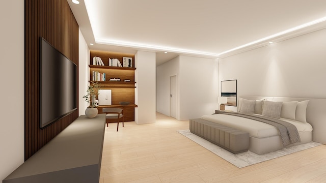 bedroom featuring light hardwood / wood-style floors