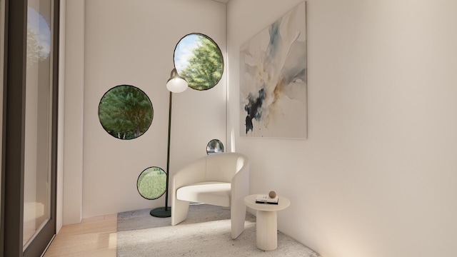 bathroom featuring wood-type flooring