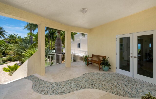 view of patio / terrace featuring french doors