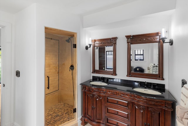 3532 Duck Ave, Key West, FL 33040 - full bathroom featuring a stall shower, double vanity, and a sink