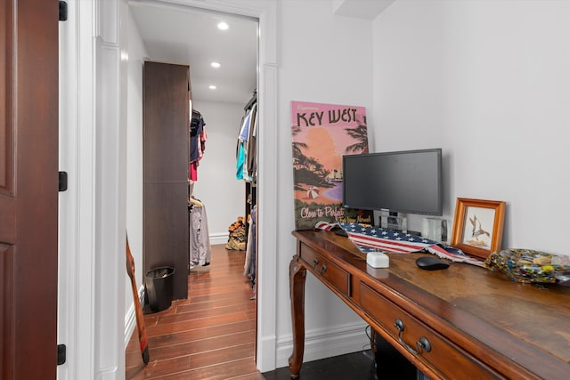 3532 Duck Ave, Key West, FL 33040 - home office featuring baseboards, recessed lighting, and dark wood-type flooring