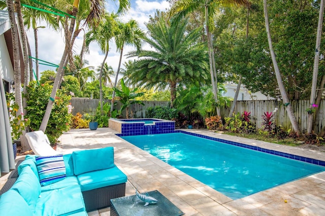 3532 Duck Ave, Key West, FL 33040 - view of pool featuring a fenced backyard, a patio, and a pool with connected hot tub