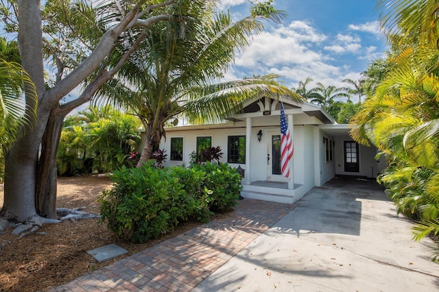 3532 Duck Ave, Key West, FL 33040 - view of front of property featuring stucco siding, driveway, and an attached carport