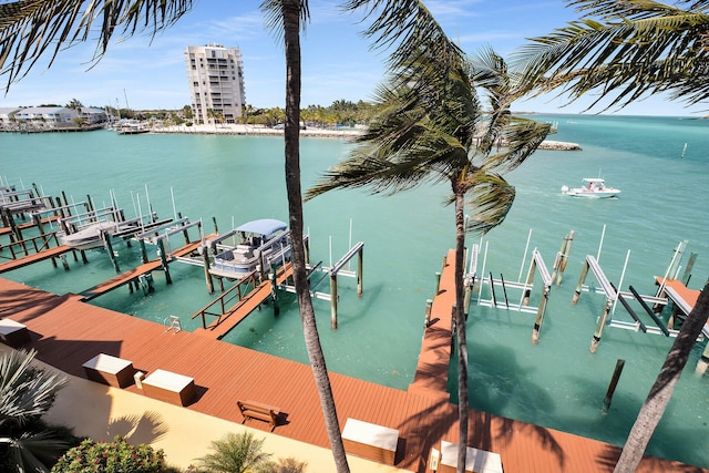 101 E Ocean Dr Unit C402, Key Colony, FL 33051 - dock area featuring boat lift and a water view