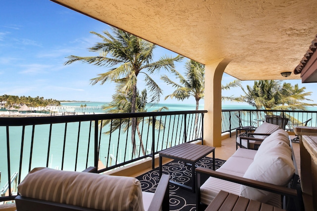 101 E Ocean Dr Unit C402, Key Colony, FL 33051 - balcony with a water view and a beach view