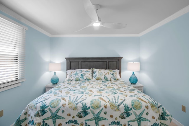 101 E Ocean Dr Unit C402, Key Colony, FL 33051 - bedroom with a ceiling fan and ornamental molding