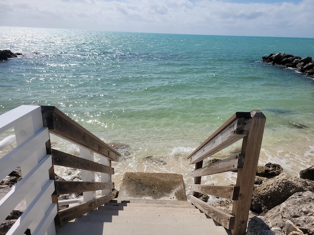 water view featuring a beach view