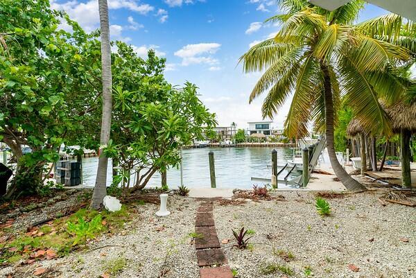 property view of water featuring a dock