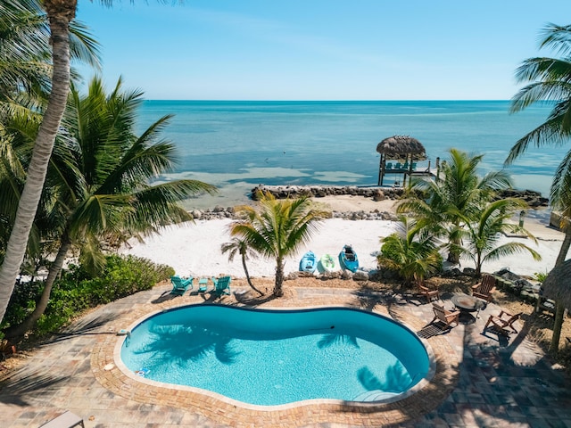 75433 Overseas Hwy, Islamorada, FL 33036 - view of swimming pool with a water view