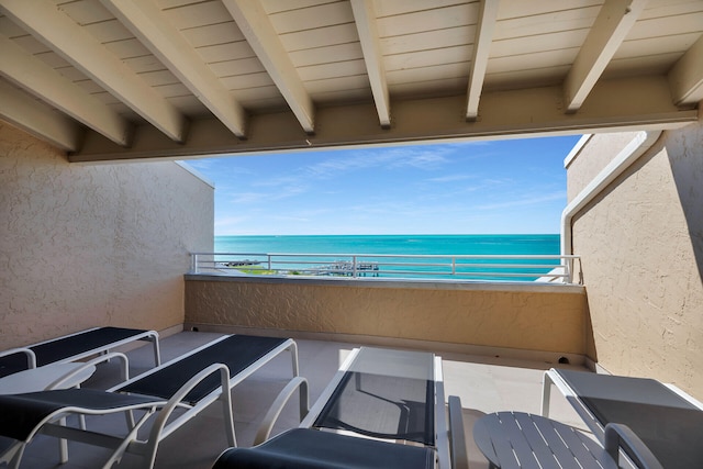 balcony with a water view