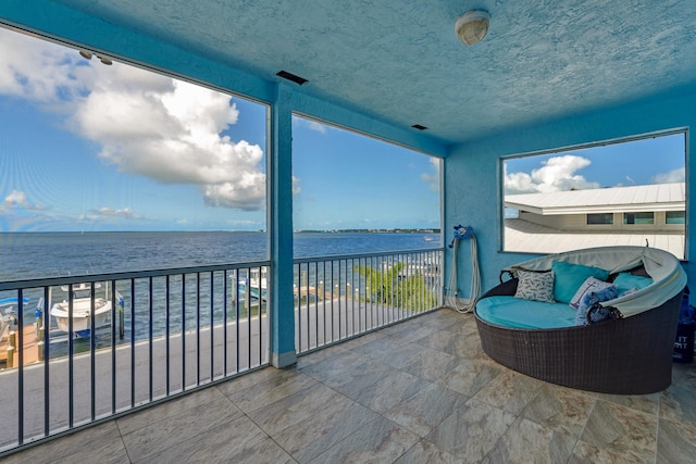 balcony with a water view