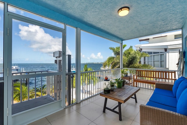 balcony with a water view