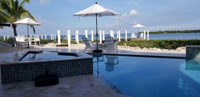 view of pool featuring a patio
