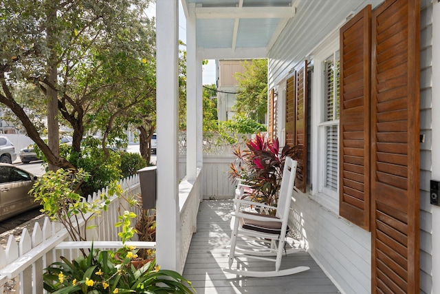 exterior space featuring covered porch