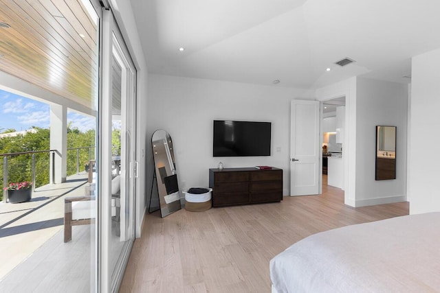 bedroom featuring light hardwood / wood-style floors