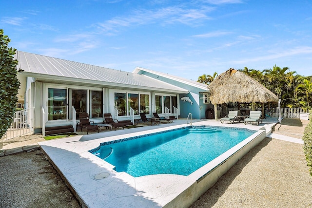 view of pool with a gazebo and a patio