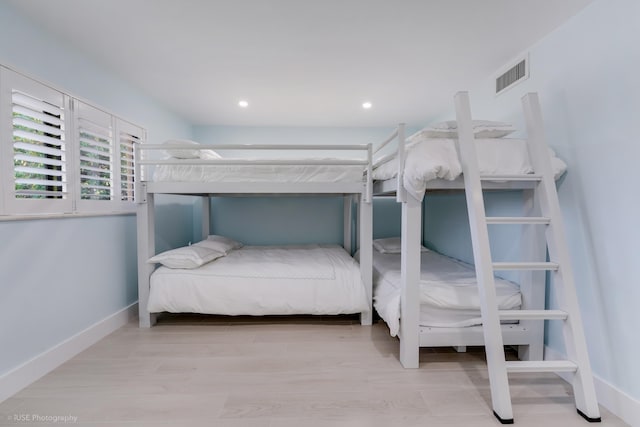 bedroom featuring light hardwood / wood-style flooring