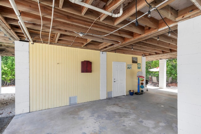 view of garage