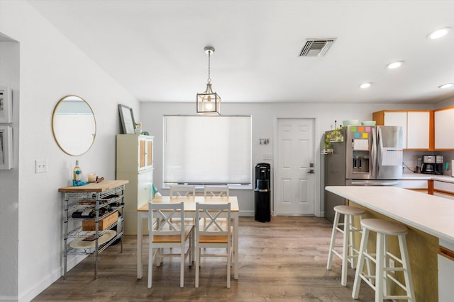 dining area featuring light hardwood / wood-style flooring