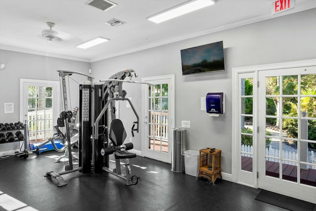 171 Golf Club Dr, Key West, FL 33040 - exercise room with crown molding and baseboards