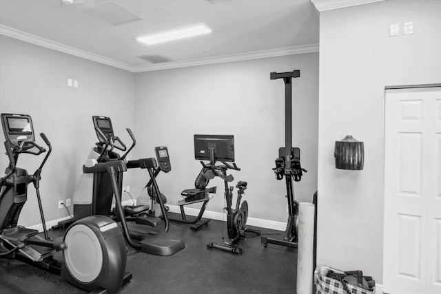 171 Golf Club Dr, Key West, FL 33040 - exercise room with crown molding and baseboards