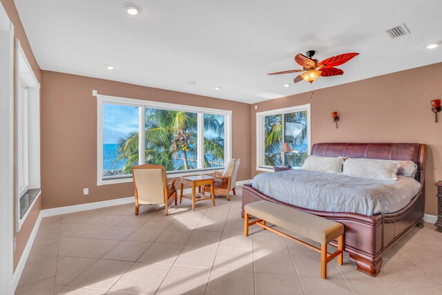 view of tiled bedroom