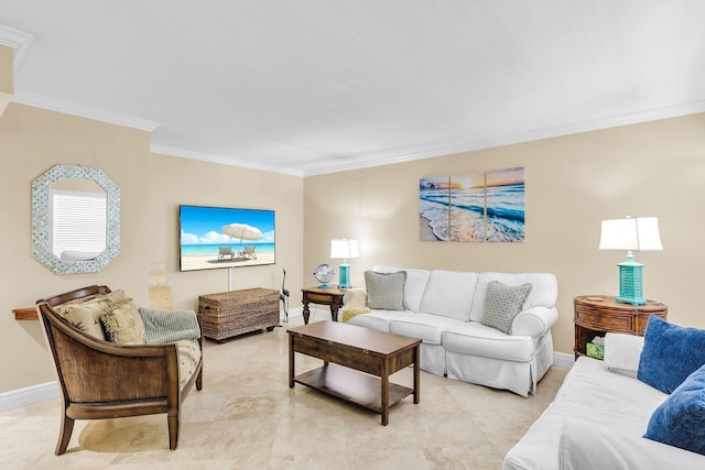 87465 Old Hwy Unit 106, Islamorada, FL 33036 - living area featuring ornamental molding and baseboards